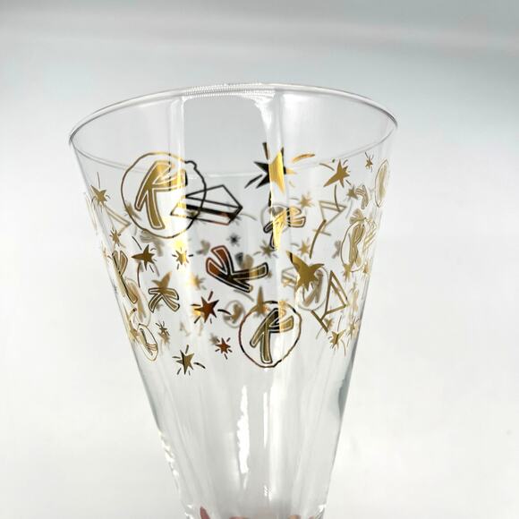 Vintage MCM Set of 2 Kahlua Celebration Atomic Cocktail Stemmed Glasses 5.25" - Picture 3 of 6